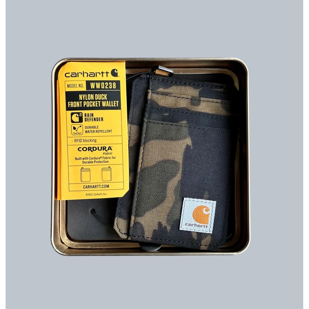 Carhartt Nylon Duck Camo Front Pocket Slim Wallet W0238 Durable Men's/Women's